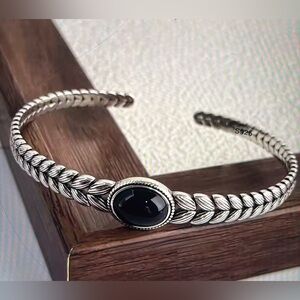 925‎ Sterling Silver with Black Crystal Bracelet